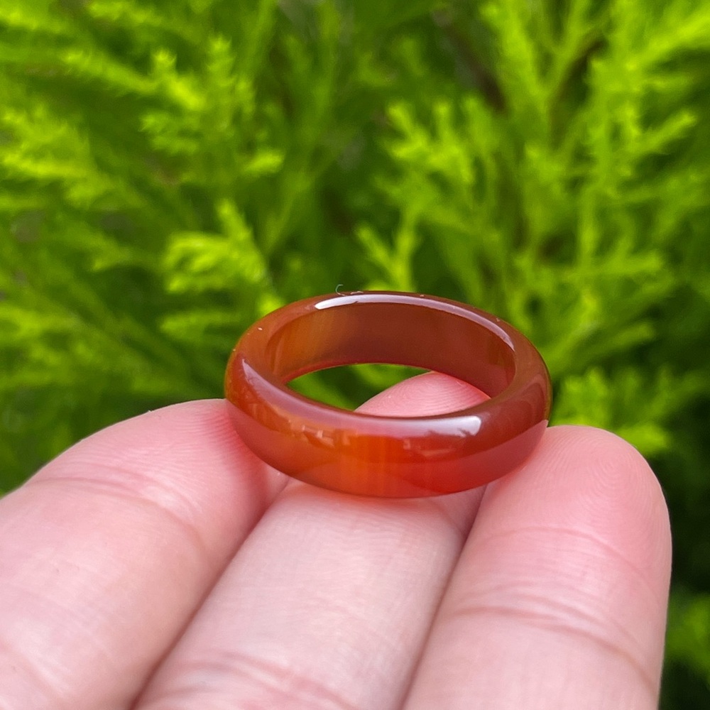 Size 6.75 carnelian band ring 1496